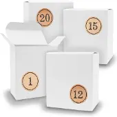 Itenga Adventskalender zum Füllen 24x Quader WEISS + Sticker V07 Z11