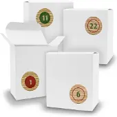 Itenga Adventskalender zum Füllen 24x Quader WEISS + Sticker V07 Z10