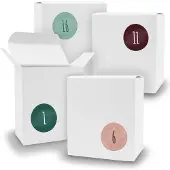 Itenga Adventskalender zum Füllen 24x Quader WEISS + Sticker V07 Z14