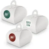 Itenga Adventskalender zum Füllen 24x Box mit Griff WEISS + Sticker V10 Z27