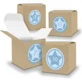 Itenga Adventskalender zum Füllen 24x Würfel 6,5cm BRAUN + Sticker V05 Z22