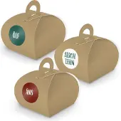 Itenga Adventskalender zum Füllen 24x Box mit Griff BRAUN + Sticker V11 Z27