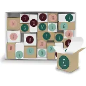 Itenga Adventskalender Komplettset zum Füllen und Aufstellen + Sticker V12 Z14