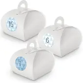 Itenga Adventskalender zum Füllen 24x Box mit Griff WEISS + Sticker V10 Z26