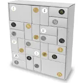 Itenga SET Adventskalender zum Füllen Quader Mix (weiß) + Sticker Z52