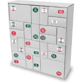 Itenga SET Adventskalender zum Füllen Quader Mix (weiß) + Sticker Z54