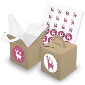 Itenga SET V43 Adventskalender Würfelbox mit Griff Braun + Zahlensticker Z47