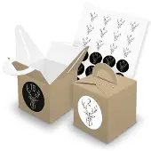 Itenga SET V43 Adventskalender Würfelbox mit Griff Braun + Zahlensticker Z48