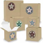 Itenga Adventskalender zum Füllen 24x Quader Würfel gemischt BRAUN + Sticker (V02 Z20)