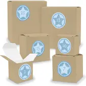 Itenga Adventskalender zum Füllen 24x Quader Würfel gemischt BRAUN + Sticker (V02 Z22)