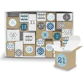 Itenga Adventskalender Komplettset zum Füllen und Aufstellen + Sticker V12 Z05