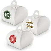 Itenga Adventskalender zum Füllen 24x Box mit Griff WEISS + Sticker V10 Z06