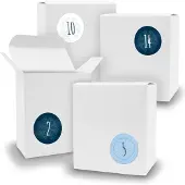Itenga Adventskalender zum Füllen 24x Quader WEISS + Sticker V07 Z12