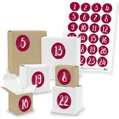 Itenga Adventskalender zum Füllen 24x Quader Würfel gemischt + Sticker (V03 Z49)