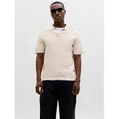 Jack & Jones Polokragenpullover "JJEBRADLEY KNIT SPLIT NECK SS SN" Baumwolle