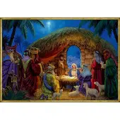 Sonstige Verlage A3-Wand-Adventskalender - An der Weihnachtskrippe