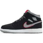 Jordan 1 Mid Black Particle Grey Gym Red (GS) - EU 36.5