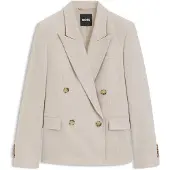 BOSS Zweireihiger Regular-Fit Blazer aus meliertem Flanell Grösse 34