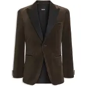BOSS Slim-Fit Smoking-Jackett aus Baumwoll-Samt Grösse 50