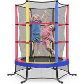 Songmics Trampolin Kinder, 174 cm Kindertrampolin mit Sicherheitsnetz, Randabdeckung STR050X101