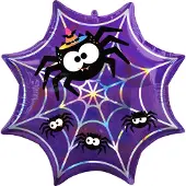 Anagram SuperShape Iridescent Spiderweb Folienballon verpa