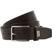 BOSS Ledergürtel "Elio Sz35", Herren, Gr. 100, braun (schwarz braun 205), Leder, unifarben, Gürtel Ledergürtel, mit Markenlabel von