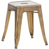 DELUKE Hocker FULDA 40x40x46cm Metall Gold Küchenhocker Esszimmerhocker Stapelhocker