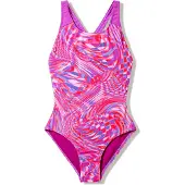 Speedo Badeanzug - Splashback - Neon Jelly - - 9-10 Jahre (134-140) - Bademode