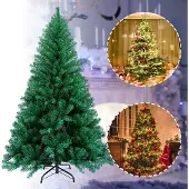 Jiubiaz Weihnachtsbaum künstlicher Tannenbaum inkl. Baumständer Metall Grün 210cm