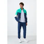Tommy Life Herren Sweatshirt- und Hosen-Set mit Farbblockierung