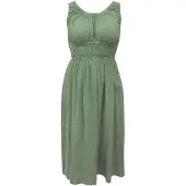 Apricot Midikleid "Midi-Kleid mit Häkelspitze und Smokarbeit" Smokarbeit