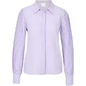 MADELEINE "Hemdbluse Blusenshirt mit Plisseeärmeln" Bluse mit leicht gerundetem Saum