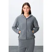 Tommy Life Übergroßer Kapuzenzipper-Trainingsanzug