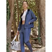 Tommy Life Damen Kapuzen-Zip Sweatshirt und Hose Set