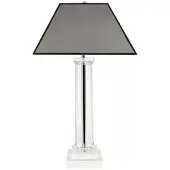 Casa Padrino Luxus Tischleuchte im Barockstil - Nickel mit Kristallglas, H 85 cm