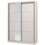 Dmora Carisolo - Großer Kleiderschrank, 155x216h cm Cremeweiß, Kleiderstange