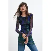 Desigual Langarmshirt DOTS LEAF LACROIX damen