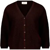 Cartoon Cardigan "Strick-Cardigan mit V-Ausschnitt", Damen, Gr. 36, braun (dunkelbraun), Obermaterial: 52% Viskose CV. 28% Polyester PES. 20% Polyamid PA., Strickjacken Cardigan