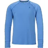 Schöffel Funktionsshirt SCHÖFFEL "Longsleeve Style Refoca MEN", Herren, Gr. 56, blau (8255, blau), Oberstoff: 88% Polyester, 12% Wolle (Merinowolle), Rundhals, Shirts Funktionsshirt