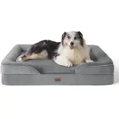 Bedsure orthopädisches Hundebett ergonomisches Hundesofa, 106x80cm, grau