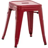 DELUKE Hocker FULDA 40x40x46cm Metall Rot Küchenhocker Esszimmerhocker Stapelhocker