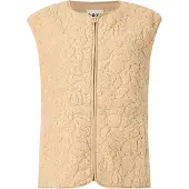 Roxy - Polaire sans manches zippée - Best Town Vest Pebble Outline Mo für Damen - Größe L - Beige