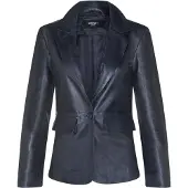 Infinity Leather Schwarze italienische Lederblazerjacke für Frauen – Chongqing
