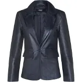 Infinity Leather Schwarze italienische Lederblazerjacke für Frauen – Eclipse
