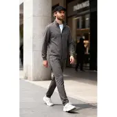 Tommy Life Herren Sweatshirt mit Reißverschlusskragen und Hose Set