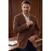 Infinity Leather Herren italienische braune Wildlederjacke – Hohl
