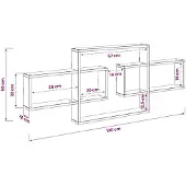 vidaXL Wandregal Sonoma-Eiche 130 x 10 x 50 cm Holzwerkstoff