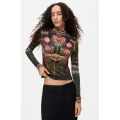 Desigual Langarmshirt mit Print für Damen