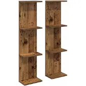 vidaXL Wandregal 2 stk. Altholz 22 x 15 x 100 cm Holzwerkstoff