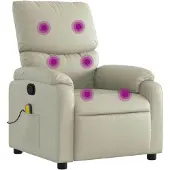 vidaXL Massagesessel Creme Kunstleder